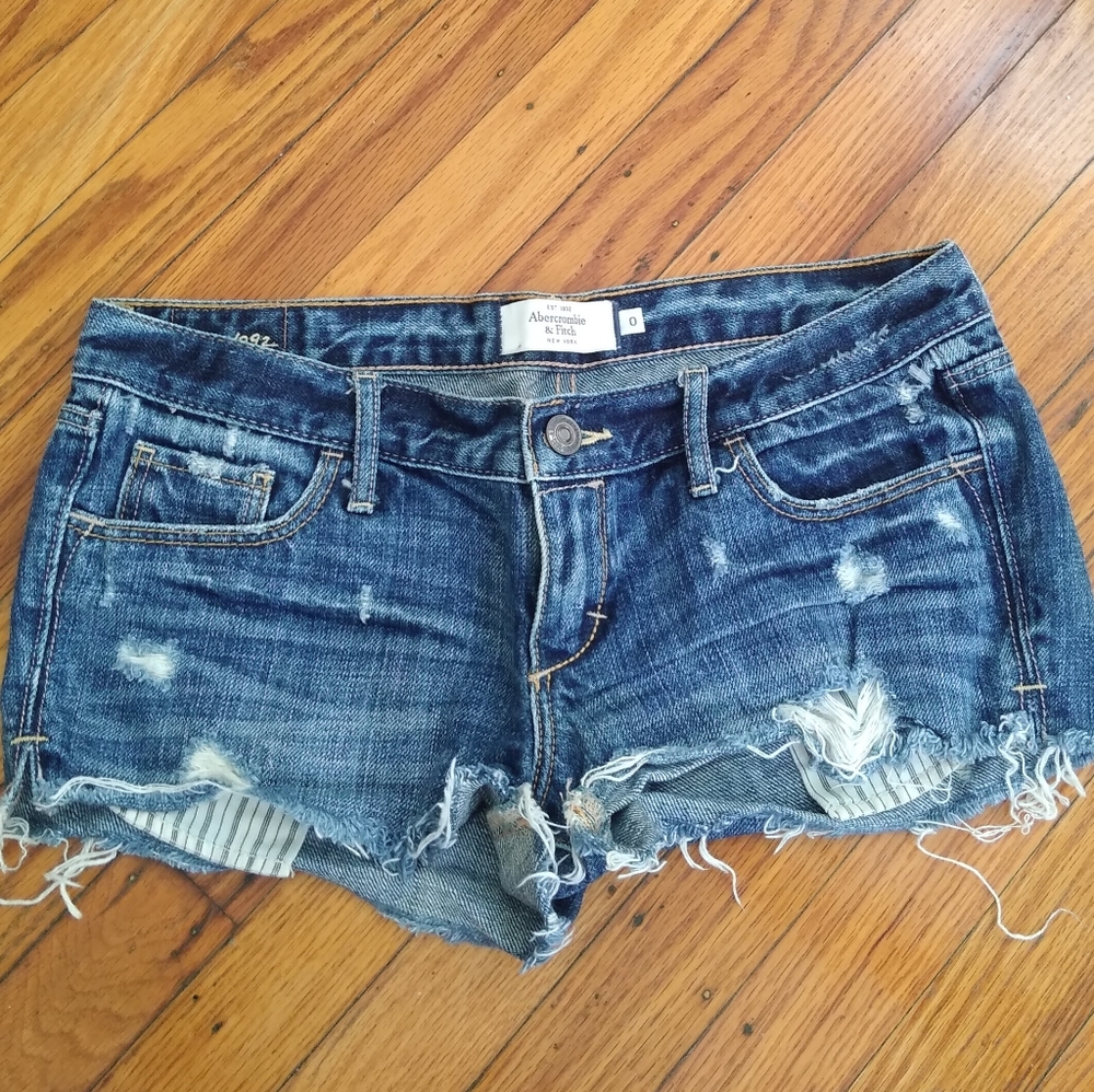 A&F Distressed Jean Shorts